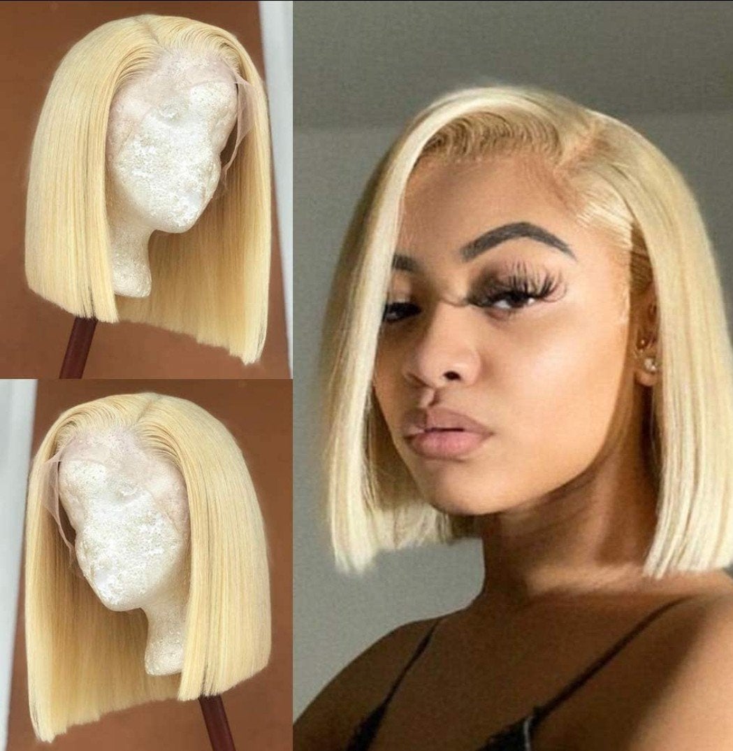 10 inch blond bob wig/ wig 100% menselijke haar, Ophalen of Verzenden, Nieuw, Pruik of Haarverlenging