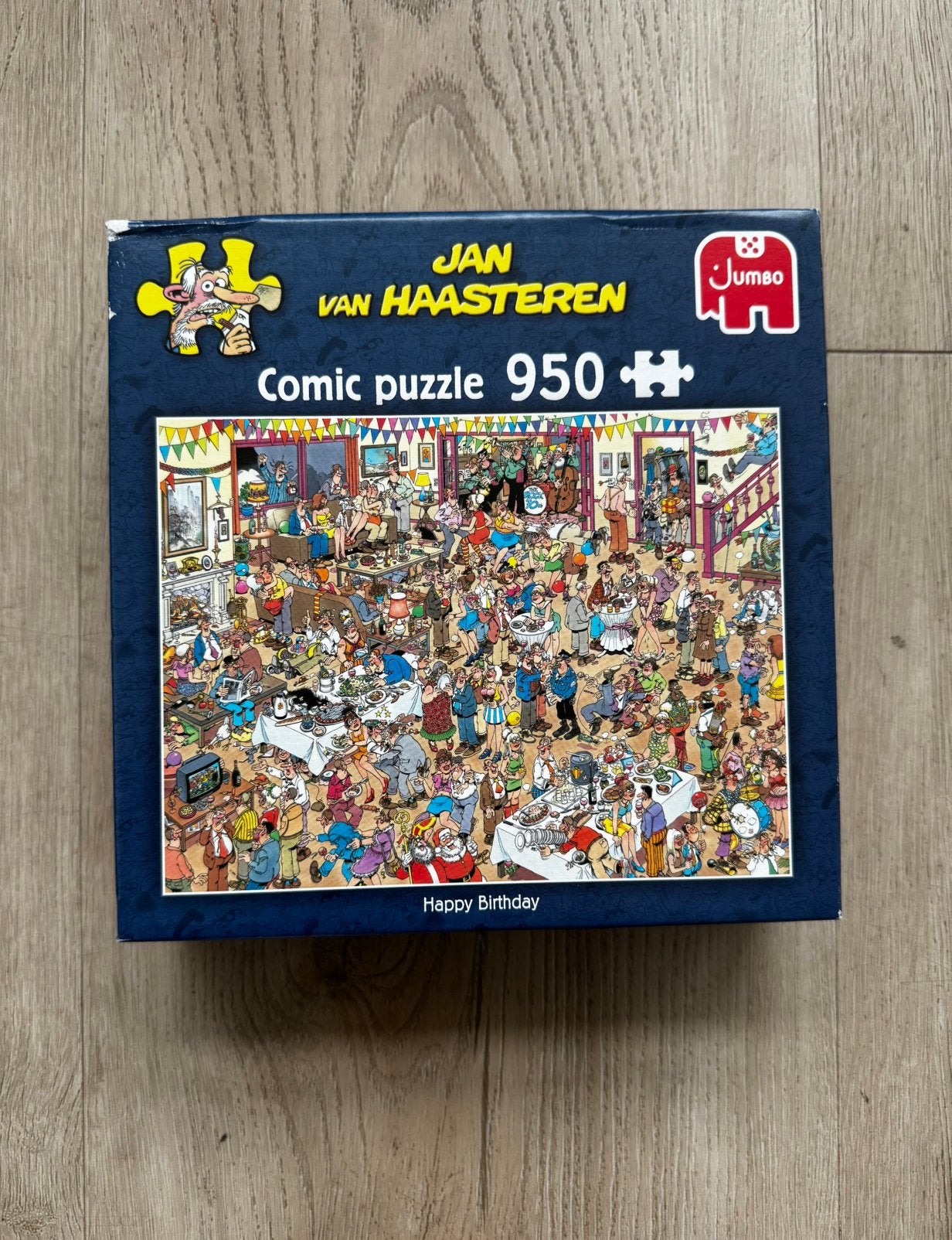 Legpuzzel Jumbo Jan van Haasteren - 950 ‘Happy birthday’, Hobby en Vrije tijd, Denksport en Puzzels, Ophalen of Verzenden, 500 t/m 1500 stukjes