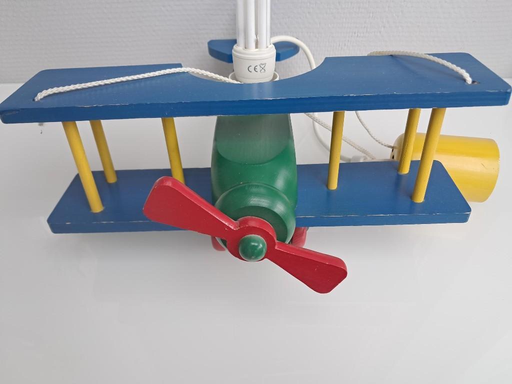plafond lamp vliegtuig - Hout, Huis en Inrichting, Ophalen of Verzenden, Zo goed als nieuw, Hout, Minder dan 50 cm