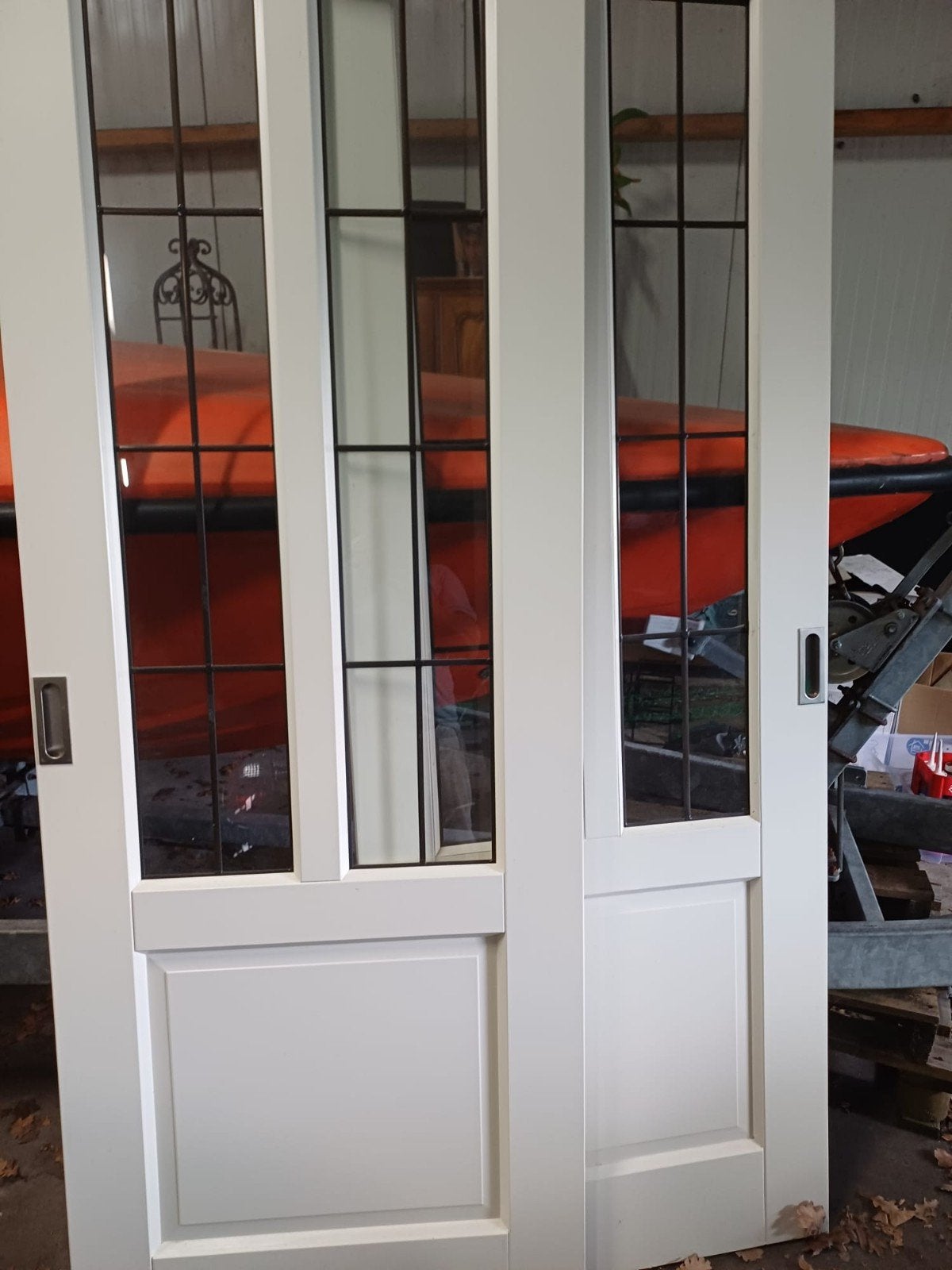 Ensuite Glas in lood schuifdeuren, Doe-het-zelf en Verbouw, Ophalen, Zo goed als nieuw