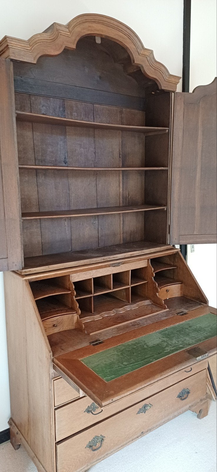 Eiken secretaire met opzetkast, Huis en Inrichting, Kasten | Secretaires, Ophalen, Gebruikt