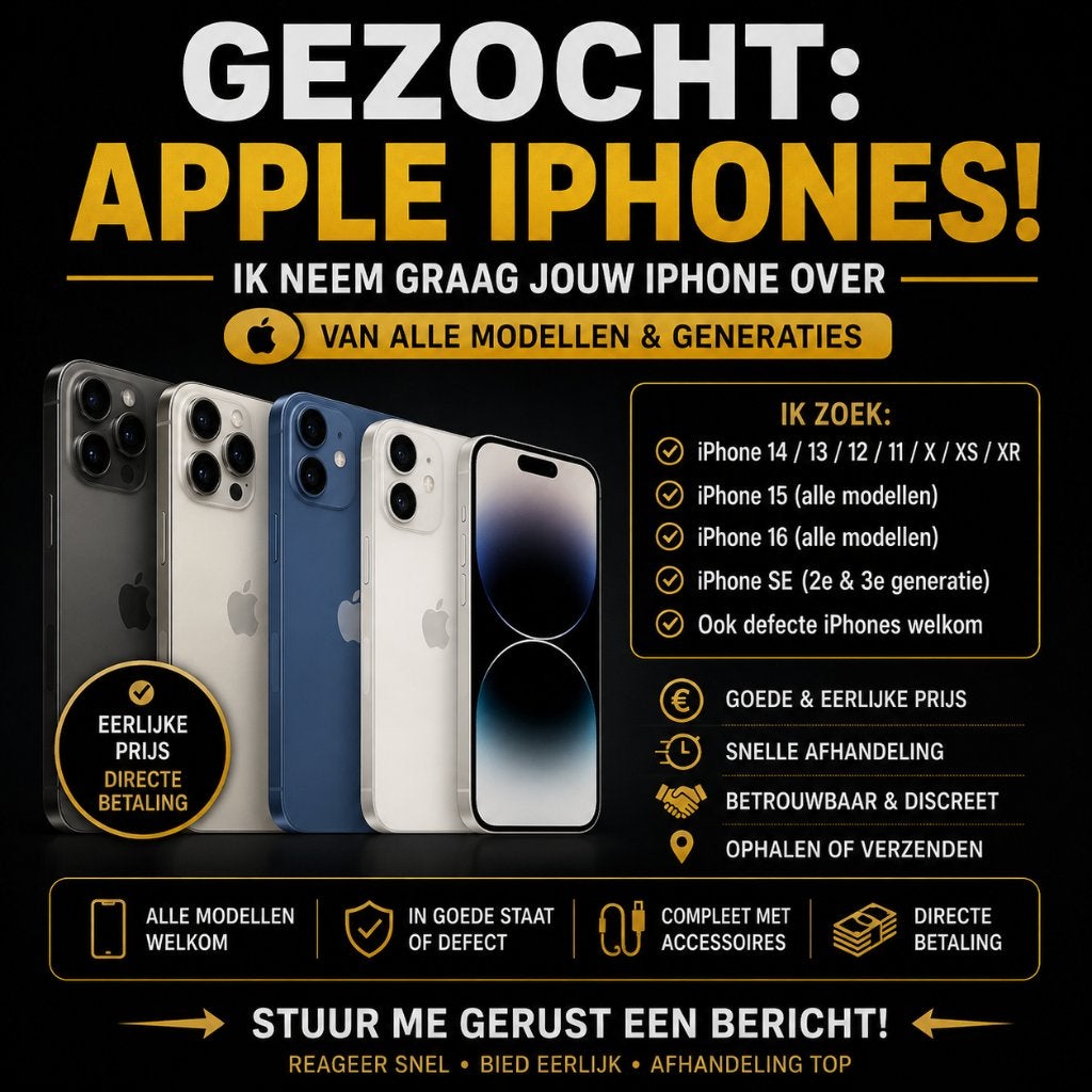 GEZOCHT: iPhone 11 t/m 16 | Ik koop jouw Apple iPhone!, Telecommunicatie, Mobiele telefoons | Apple iPhone, Ophalen of Verzenden