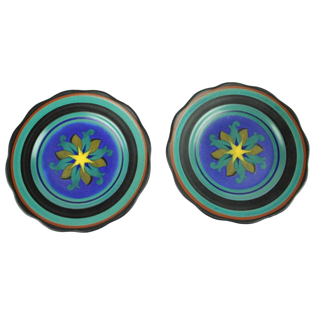 Set van 2 Art Deco Gouda plateel borden – ca. 1920-1940, Antiek en Kunst, Antiek | Wandborden en Tegels, Ophalen of Verzenden