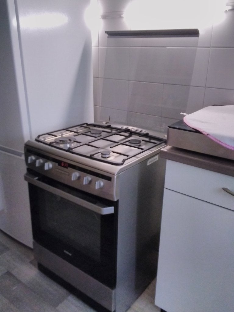 Gasfornuis met electrische oven, Witgoed en Apparatuur, Fornuizen, Ophalen, Gebruikt, Gas, 85 tot 90 cm