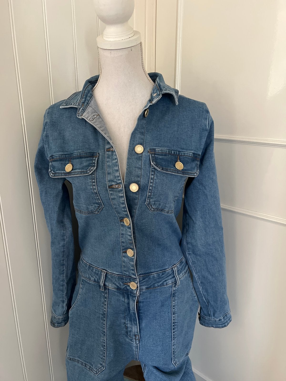 Sofie Schnoor Denim Jumpsuit - Maat L, Verzenden, Zo goed als nieuw, Maat 42/44 (L), Blauw