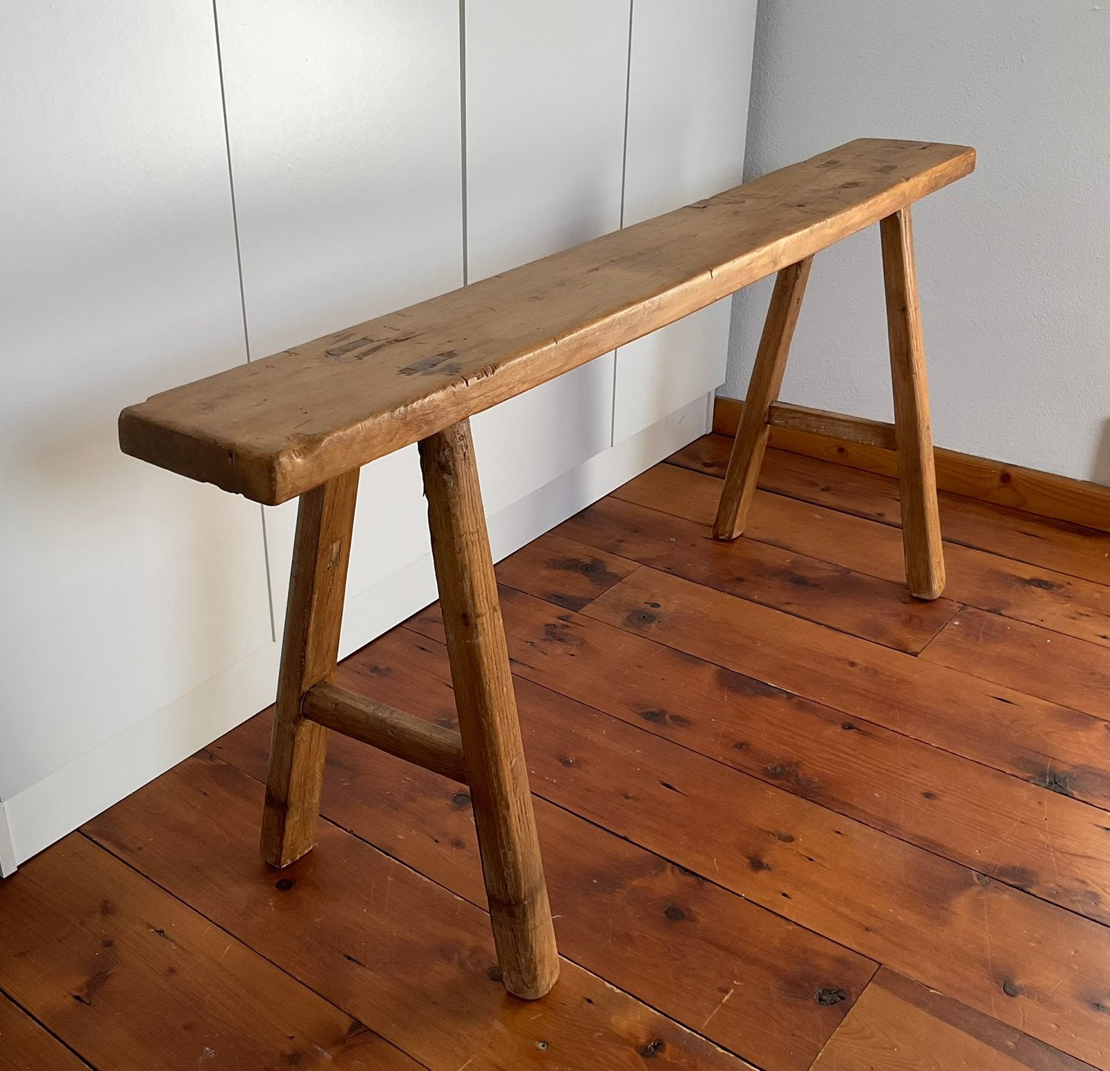 Wand-/hal bankje massief hout, Ophalen