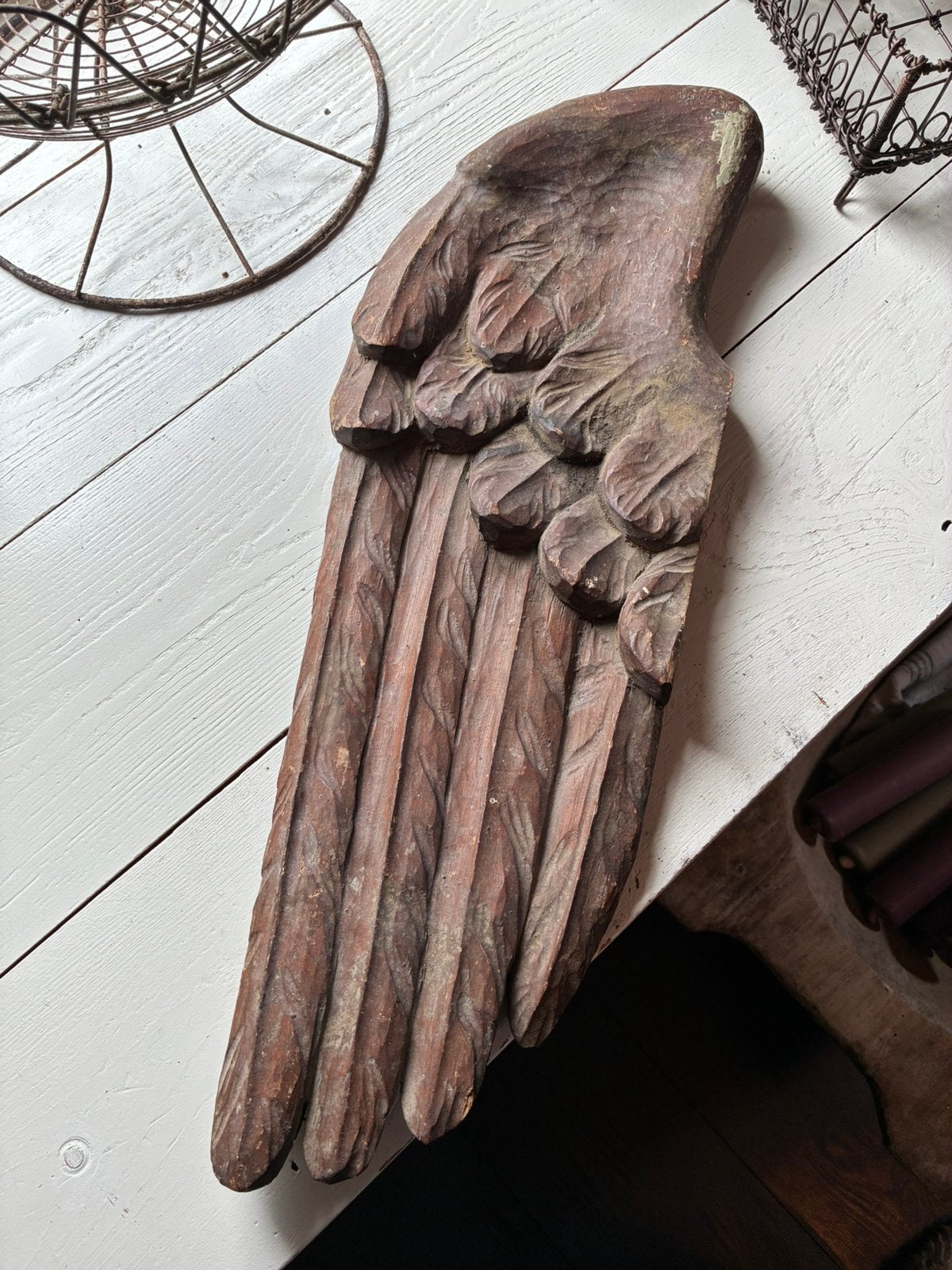 Antieke houten vleugel, Ophalen of Verzenden