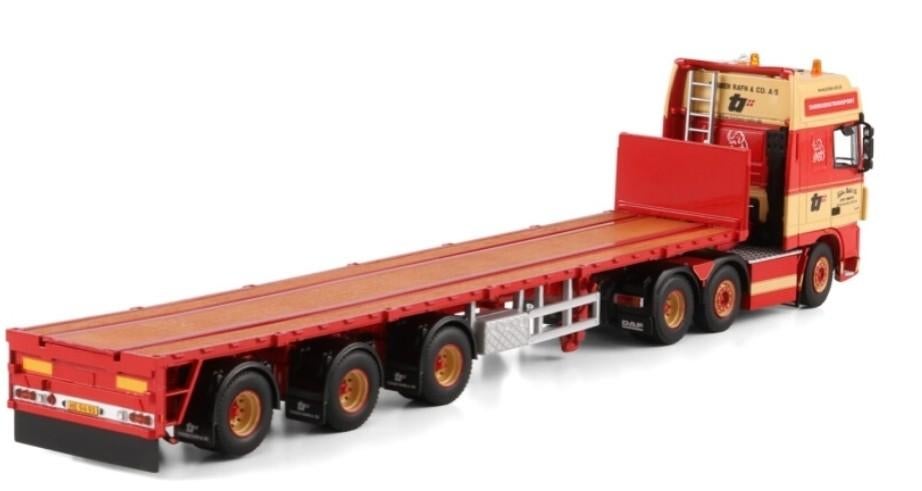 WSI DAF XF 95 SUPER SPACE CAB + VLAKKE TRAILER - TORBEN RAFN, Wsi, ., Nieuw, Ophalen of Verzenden