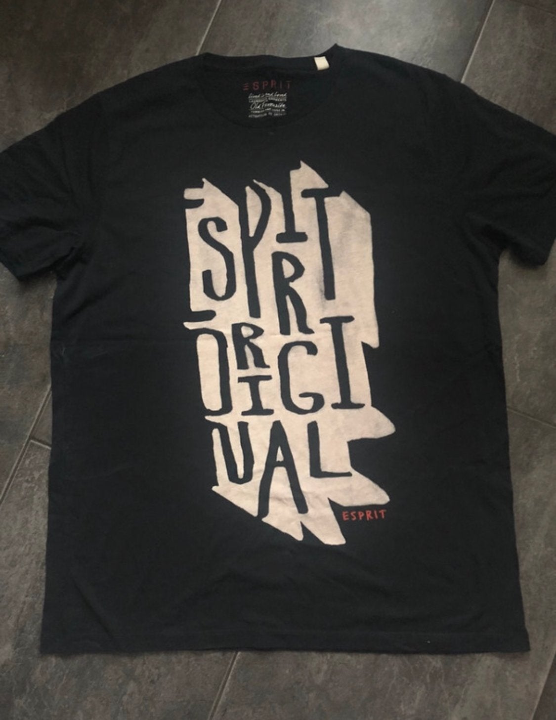 Esprit T-shirt Zwart met 'Esprit Original' print - Maat XXL, Ophalen of Verzenden, Zo goed als nieuw, Overige maten, Zwart