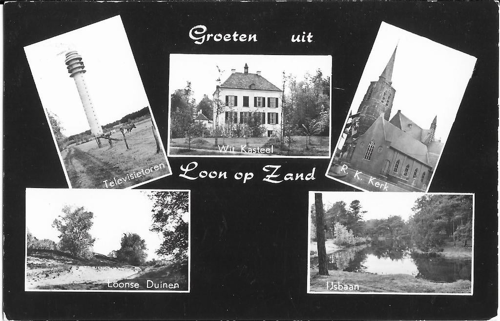 Loon op Zand, Kasteel, IJsbaan, Televisietoren, Duinen, kerk, Verzenden, 1960 tot 1980, Gelopen, Noord-Brabant