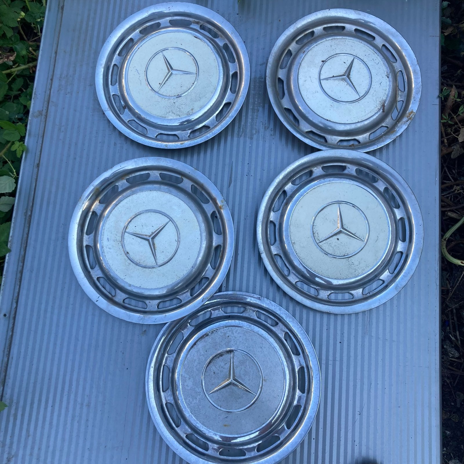 Wieldoppen Mercedes 123 W114 W115 - Set van 5, Ophalen of Verzenden, Gebruikt