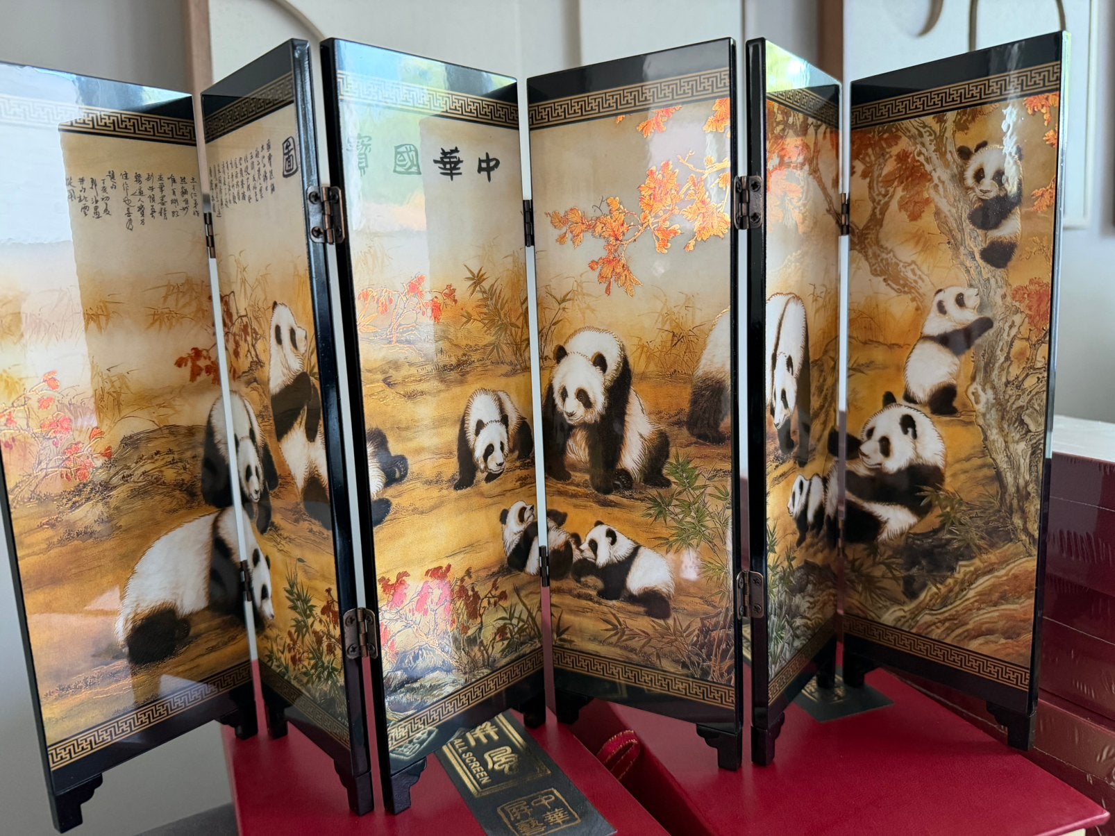 Prachtige Mini Kamerscherm / Decoratief Paravents – Panda, Ophalen of Verzenden