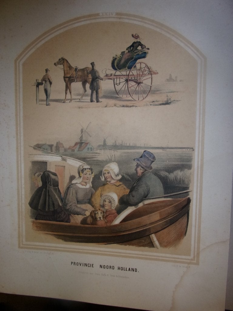 Klederdracht. Bing & Braet. Noord-Holland. Trekschuit, Sjees, Origineel, 1800 - 1899, Ophalen of Verzenden, 38 cm