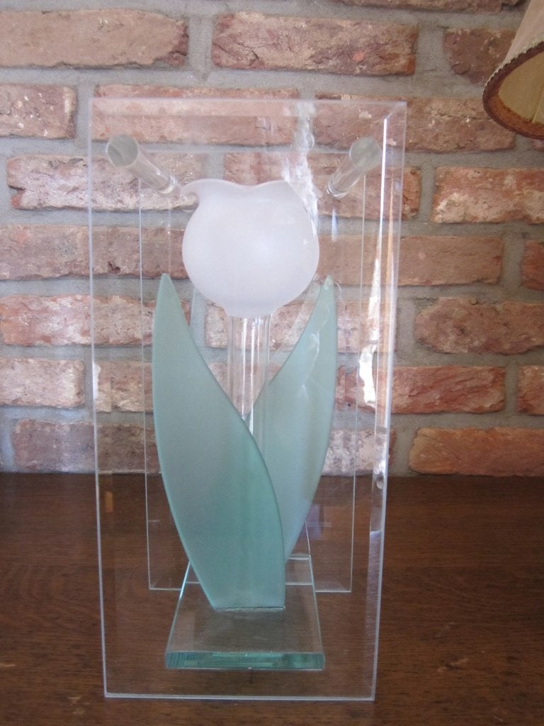 Vintage frosted glass CG Cressida tulip vase, Verzenden