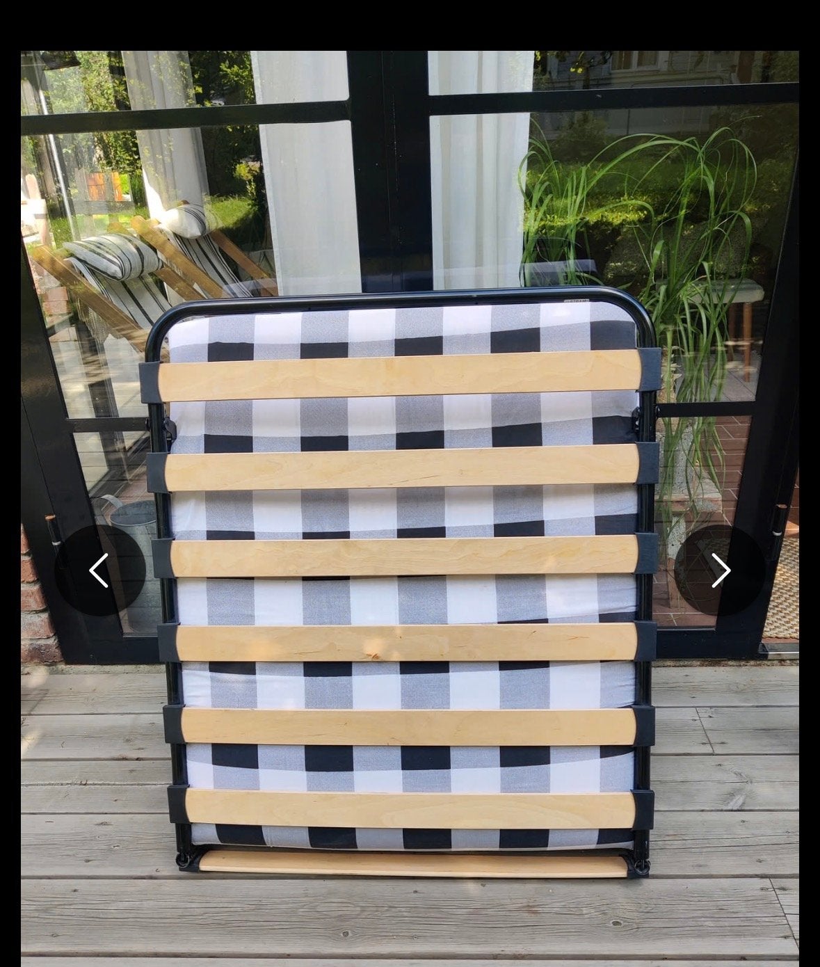 Ideaal IKEA SANDVIKA opklapbed - Compact logeerbed, Eenpersoons, Zwart, Zo goed als nieuw, 80 cm