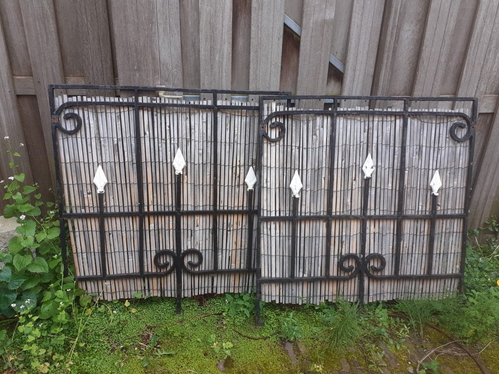 Vintage ijzeren hekwerk, Tuin en Terras, Tuinhekken en Hekwerk, Gebruikt, Sierhekwerk, IJzer, Ophalen