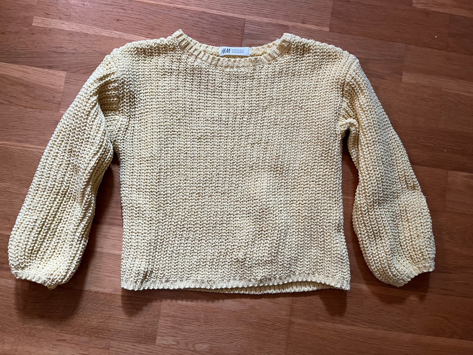 Licht gele trui van h&m maat 122/128, Ophalen of Verzenden, Zo goed als nieuw, Meisje, Trui of Vest