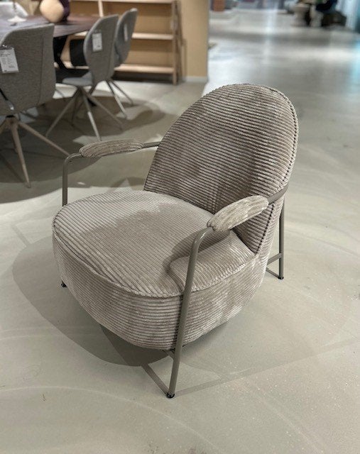 Fauteuil Elton Rib Sand Frame Sand, Nieuw, 75 tot 100 cm, Ophalen of Verzenden, Metaal