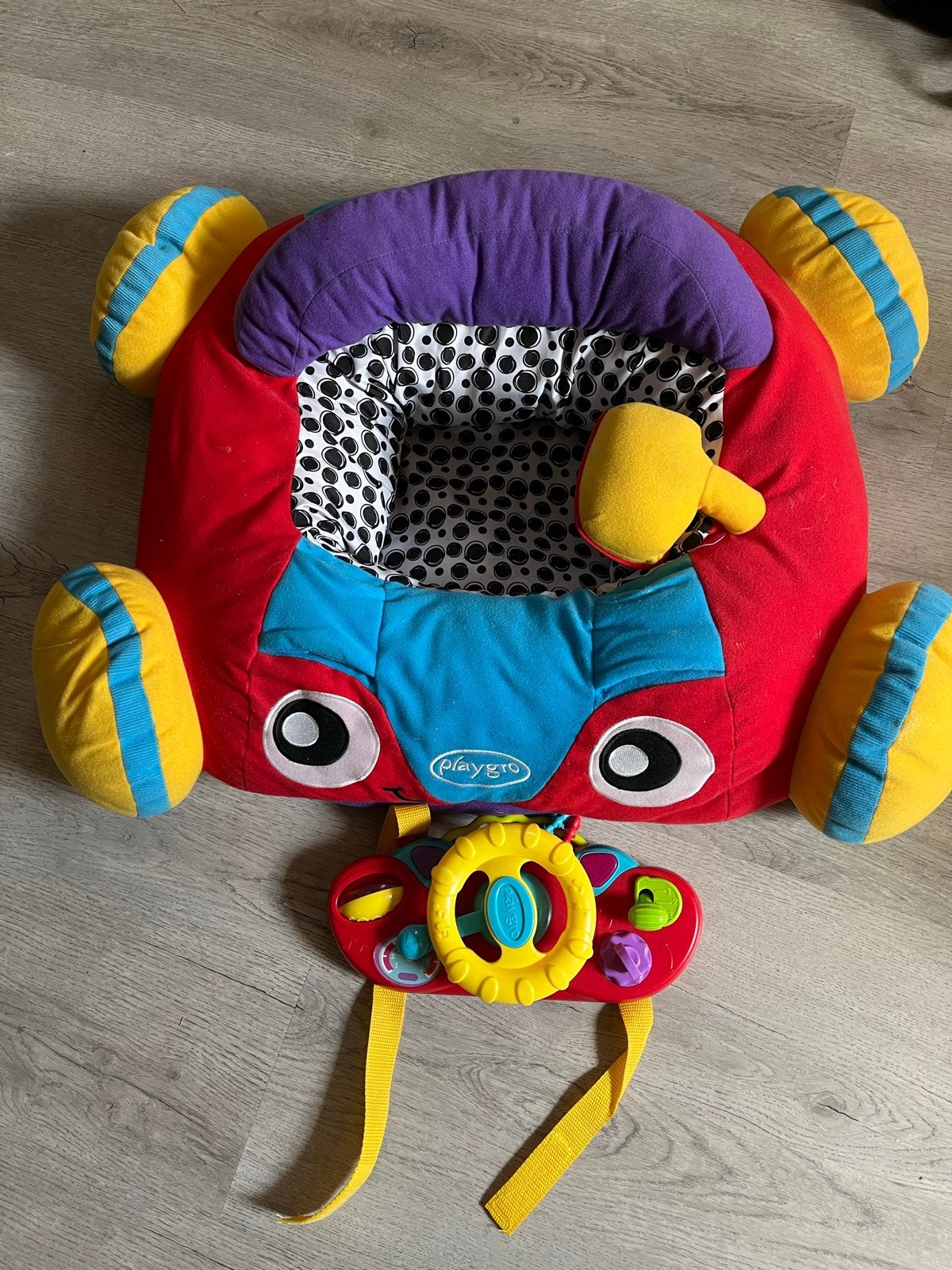 Playgro Baby Autostoel met Stuur en Spiegeltje, Kinderen en Baby's, Speelgoed | Babyspeelgoed, Ophalen of Verzenden, Zo goed als nieuw
