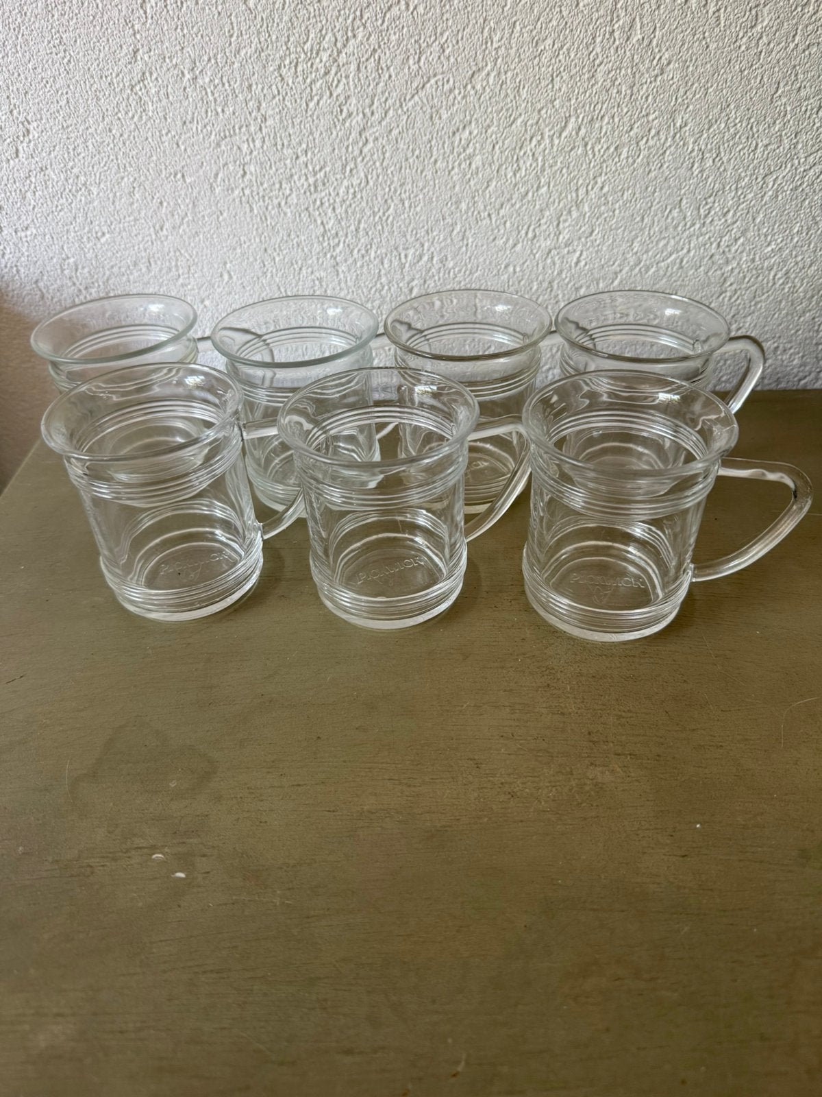 7 Jan des Bouvrie Pickwick theeglazen, Glas of Glazen, Gebruikt, Overige merken, Ophalen of Verzenden