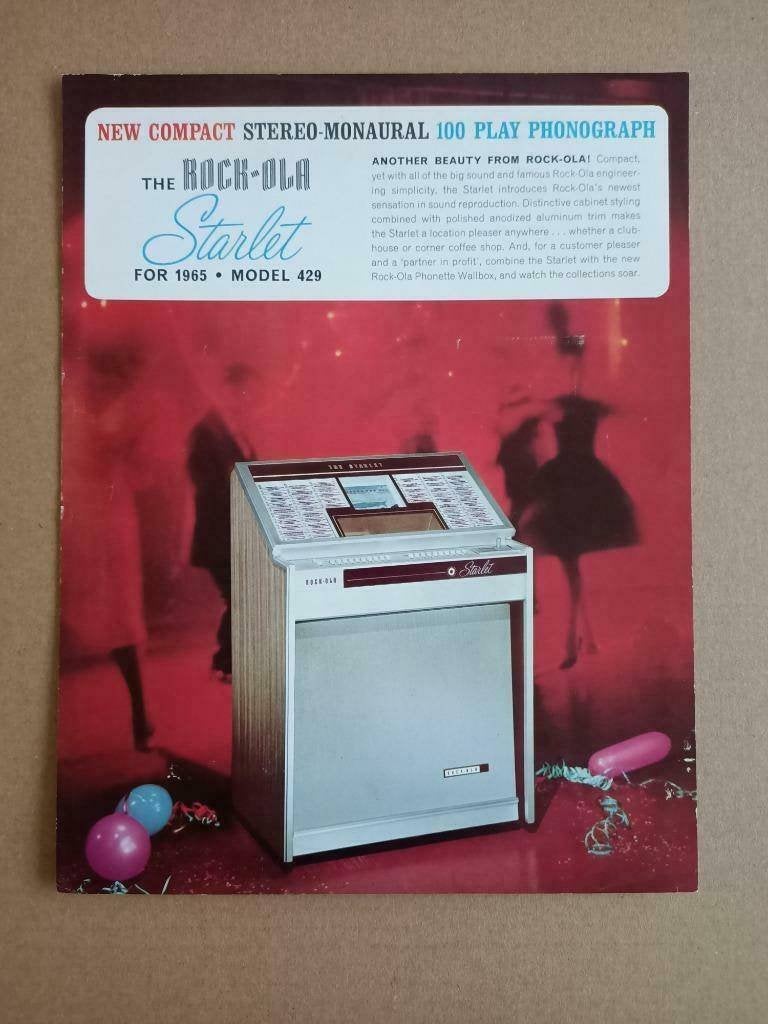 Flyer: Rock-Ola 429 Starlet (1965) jukebox, Verzenden, Gebruikt, 1950 tot 1960, Seeburg