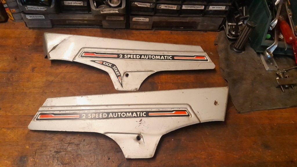 Tomos metalen zijkappenset zilver 2 Speed, Ophalen, Gebruikt, Overige merken