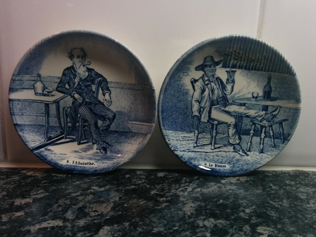 Twee bosch delfsblauwe bordjes, Ophalen of Verzenden