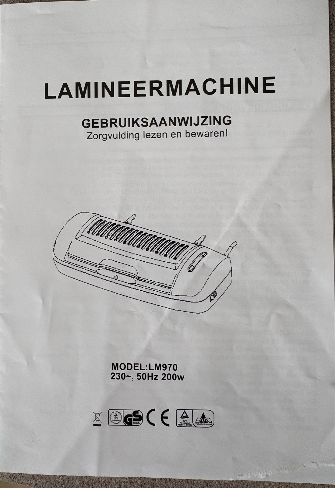 Lamineermachine LM970 - Ideaal voor thuis of kantoor, Ophalen, Gebruikt
