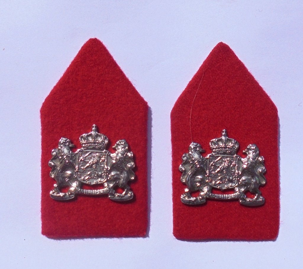 Setje van twee kraagspiegels Korps Nationale Reserve (NATRES, Verzamelen, Ophalen of Verzenden, Landmacht, Nederland, Embleem of Badge
