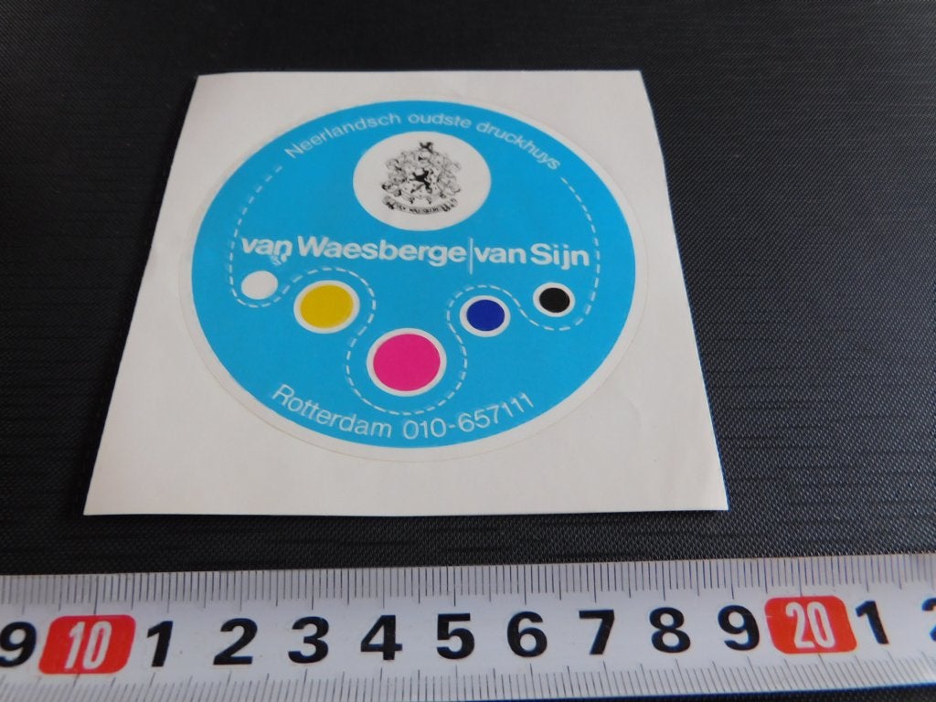 sticker Rotterdam van Waesberge / van sijn Oudste druckhuys, Ophalen of Verzenden, Zo goed als nieuw