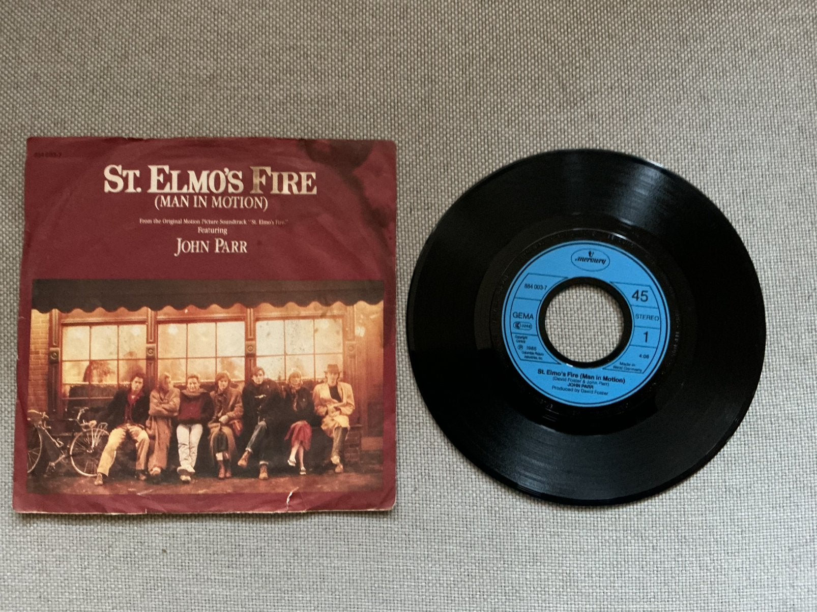 John Parr single vinyl. St. Elmo’s Fire., Ophalen of Verzenden, Gebruikt, Overige formaten