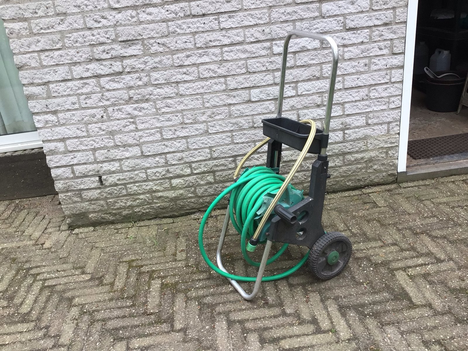 Tuinslanghaspel met slang, Ophalen of Verzenden, Gebruikt, Tuinslanghaspel