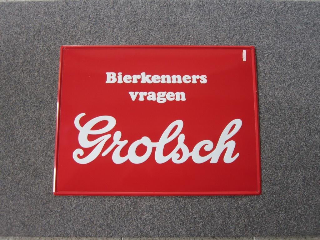 GROLSCH BLIKKEN RECLAMEBORD, Ophalen, Nieuw, Reclamebord, Plaat of Schild, Grolsch