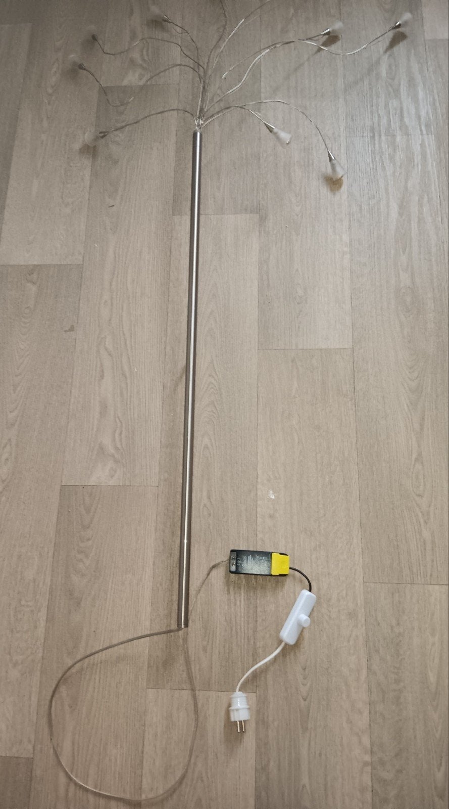 RVS wandlamp met 10 LED steeklampjes, omvormer en dimmer, Ophalen, Gebruikt, Metaal, Overige fittingen