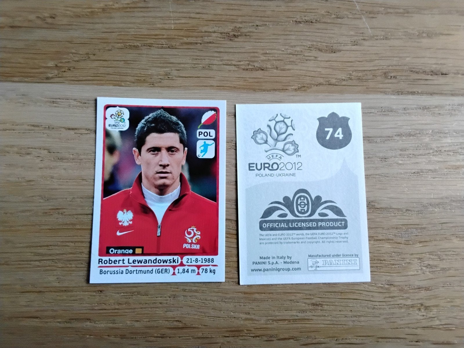 Robert Lewandowski Panini sticker Euro 2012 nummer 74, Ophalen of Verzenden, Zo goed als nieuw, Poster, Plaatje of Sticker