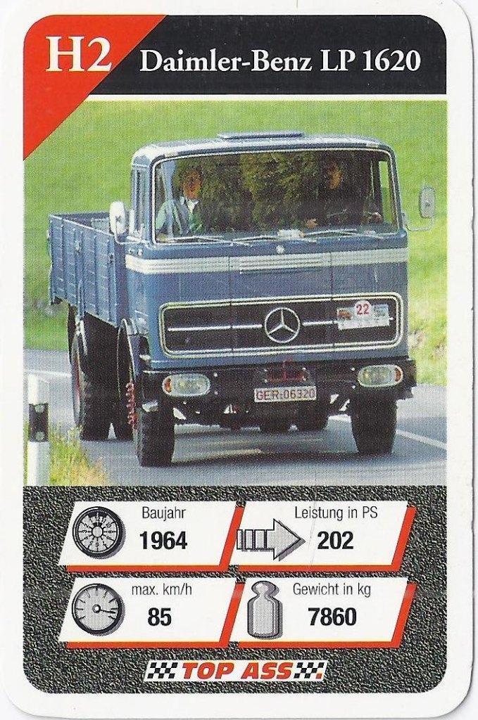 Kw 2905 autokaartje h2 daimler benz lp 1620, Ophalen of Verzenden, Zo goed als nieuw, Auto's