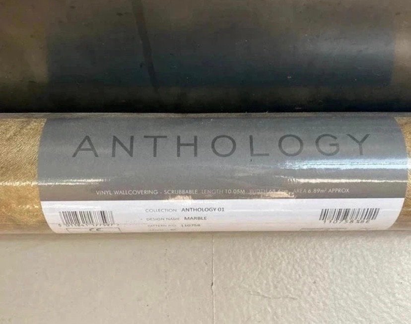 2 rollen nieuw Anthology behang - perfect voor slaapkamer, Huis en Inrichting, Stoffering | Behang, Materiaallook, Bruin, Overige merken