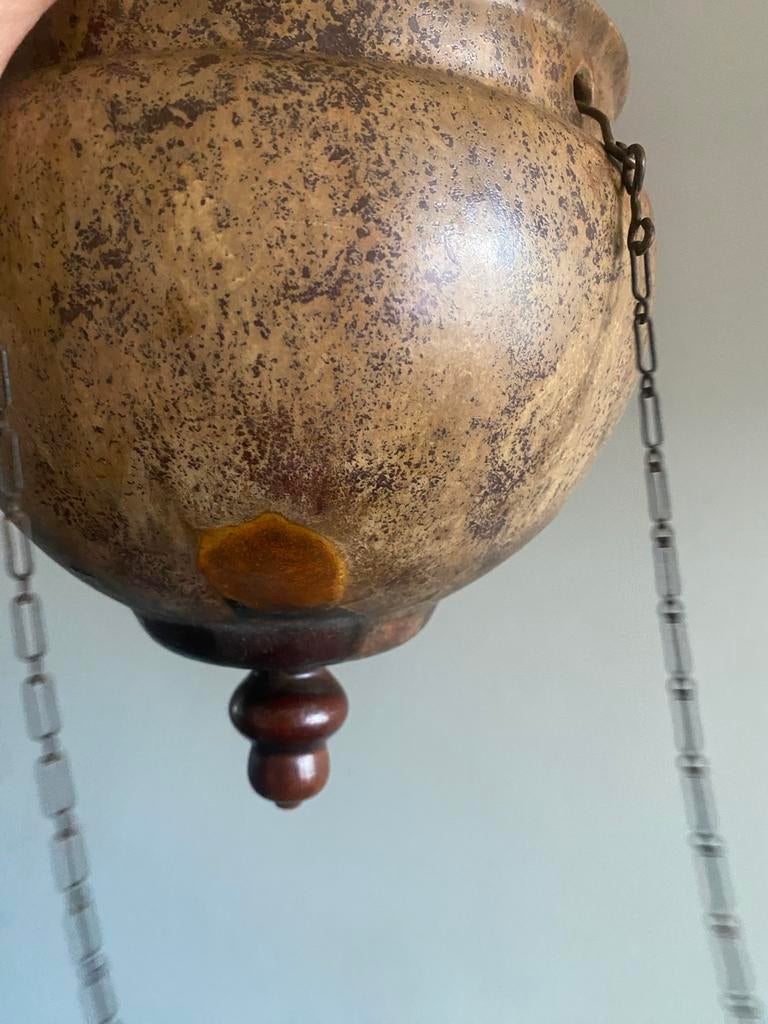 Vintage hangpot/plantenbak met ketting - Aardewerk, Ophalen