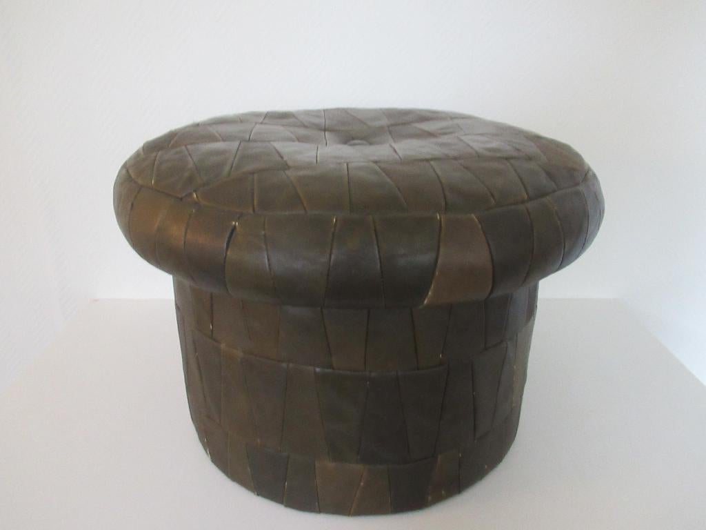 vintage leren patchwork de Sede poef mushroom model, Huis en Inrichting, Banken | Voetenbanken en Poefen, Ophalen, Minder dan 50 cm
