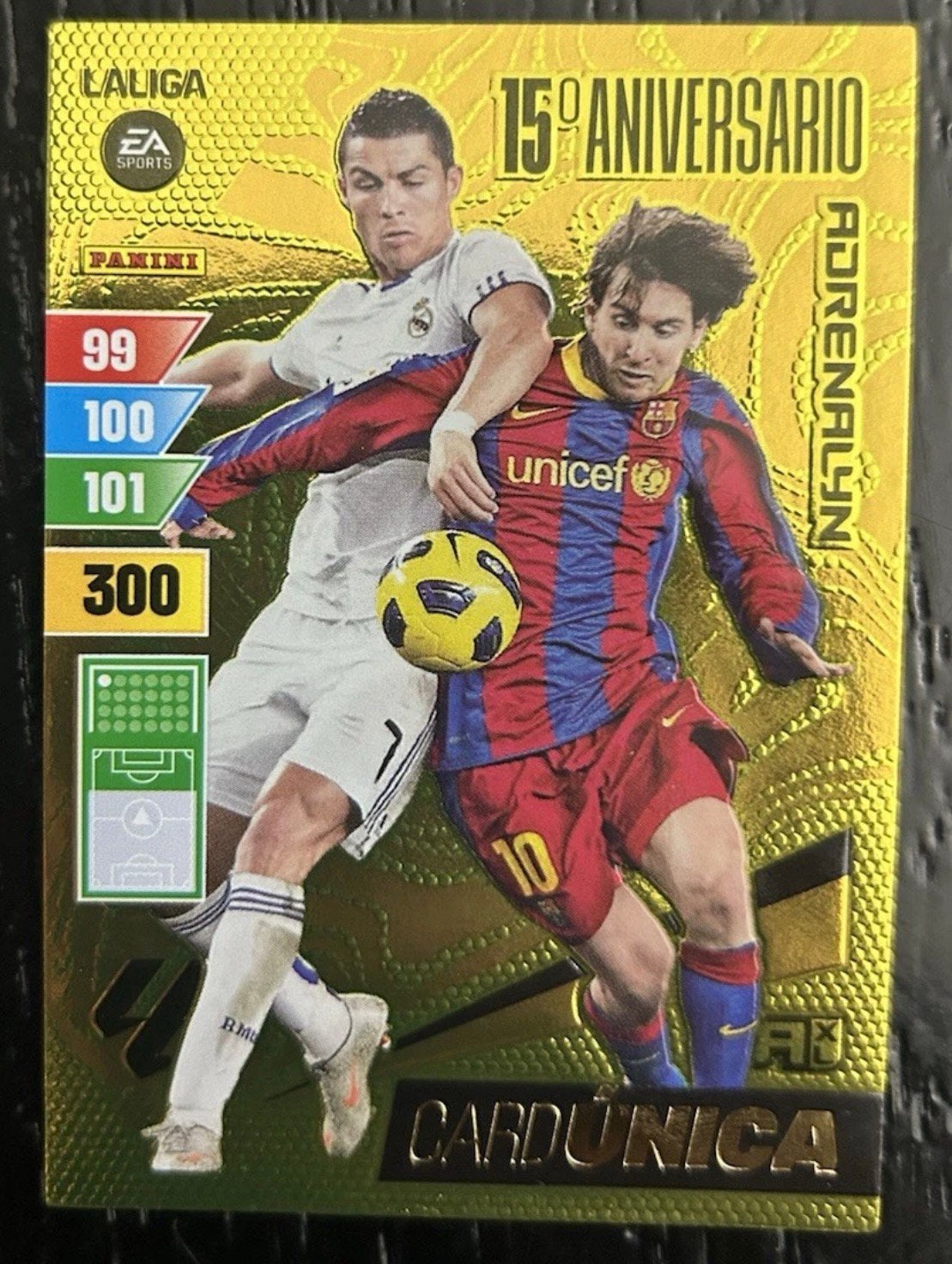 Ronaldo en Messi , Card Unica Adrenalyn La Liga , Panini, Verzenden, Nieuw, Buitenlandse clubs, Spelerskaart