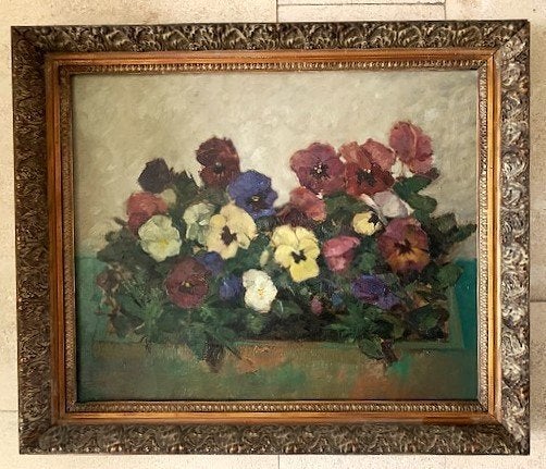 Viooltjes in bak ca.1925 - L.J. Akkeringa (1893-1959), Ophalen of Verzenden