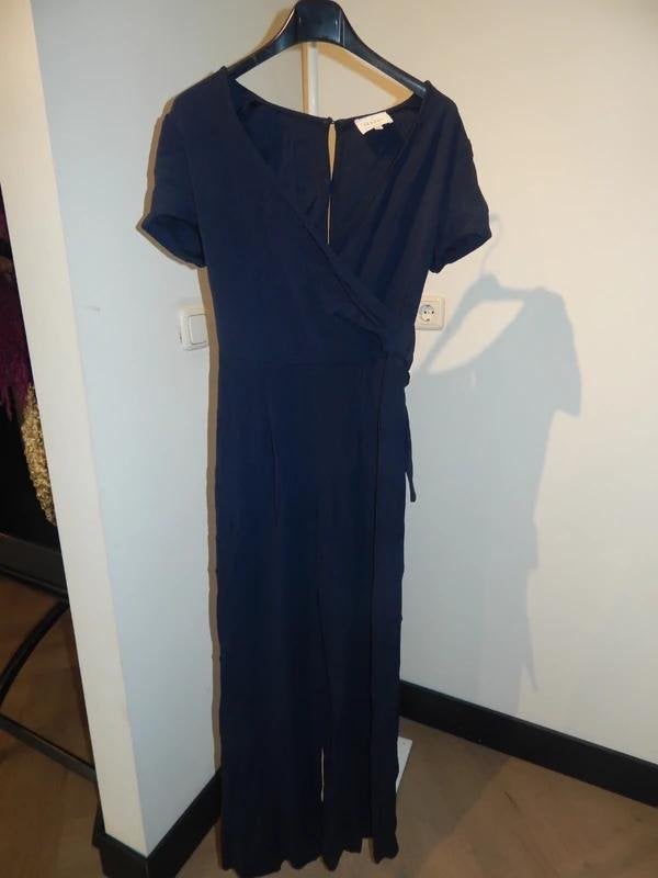 Sezane pak jumpsuit donker blauw knoop deel knopen M