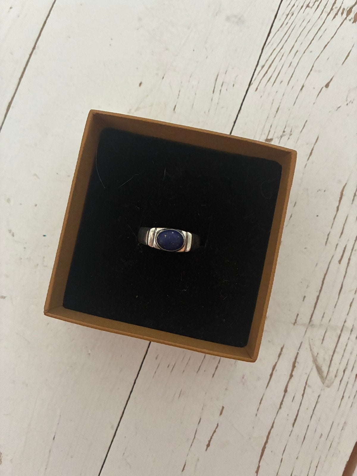 Zilveren ring lapis lazuli, Ophalen of Verzenden, Zilver, Dame