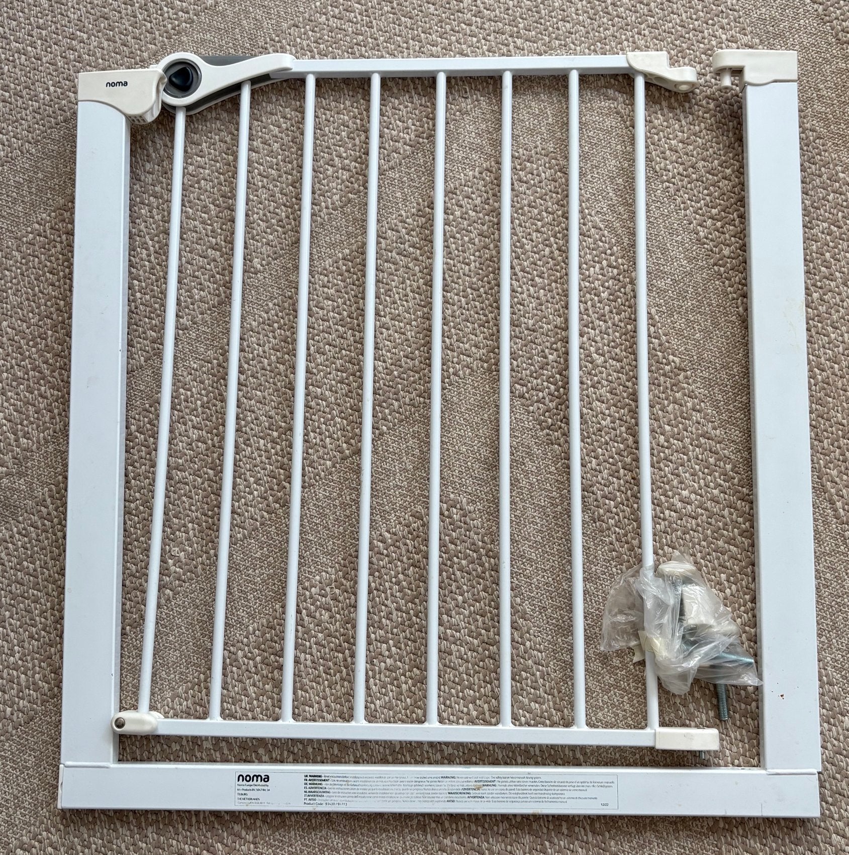 Noma baby gate Easy Fit Pressure, Ophalen, Zo goed als nieuw, Klemhekje, Metaal of IJzer