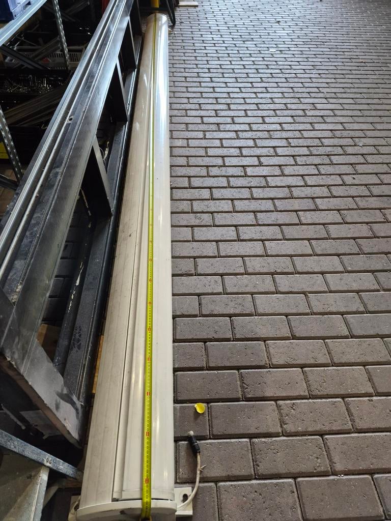 Cassette zonnescherm  Sunline 4.35 breed kl zwart, Ophalen, Gebruikt, Elektrisch, 250 cm tot 450 cm