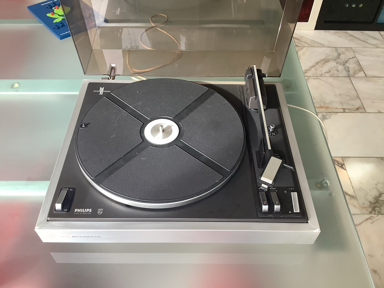 Philips 418 Automatic Platenspeler - Werkt, riempje nodig, Philips, Gebruikt, Automatisch, Ophalen of Verzenden