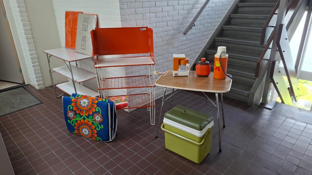 Vintage seventies kampeerspullen., Ophalen, Campingstoel
