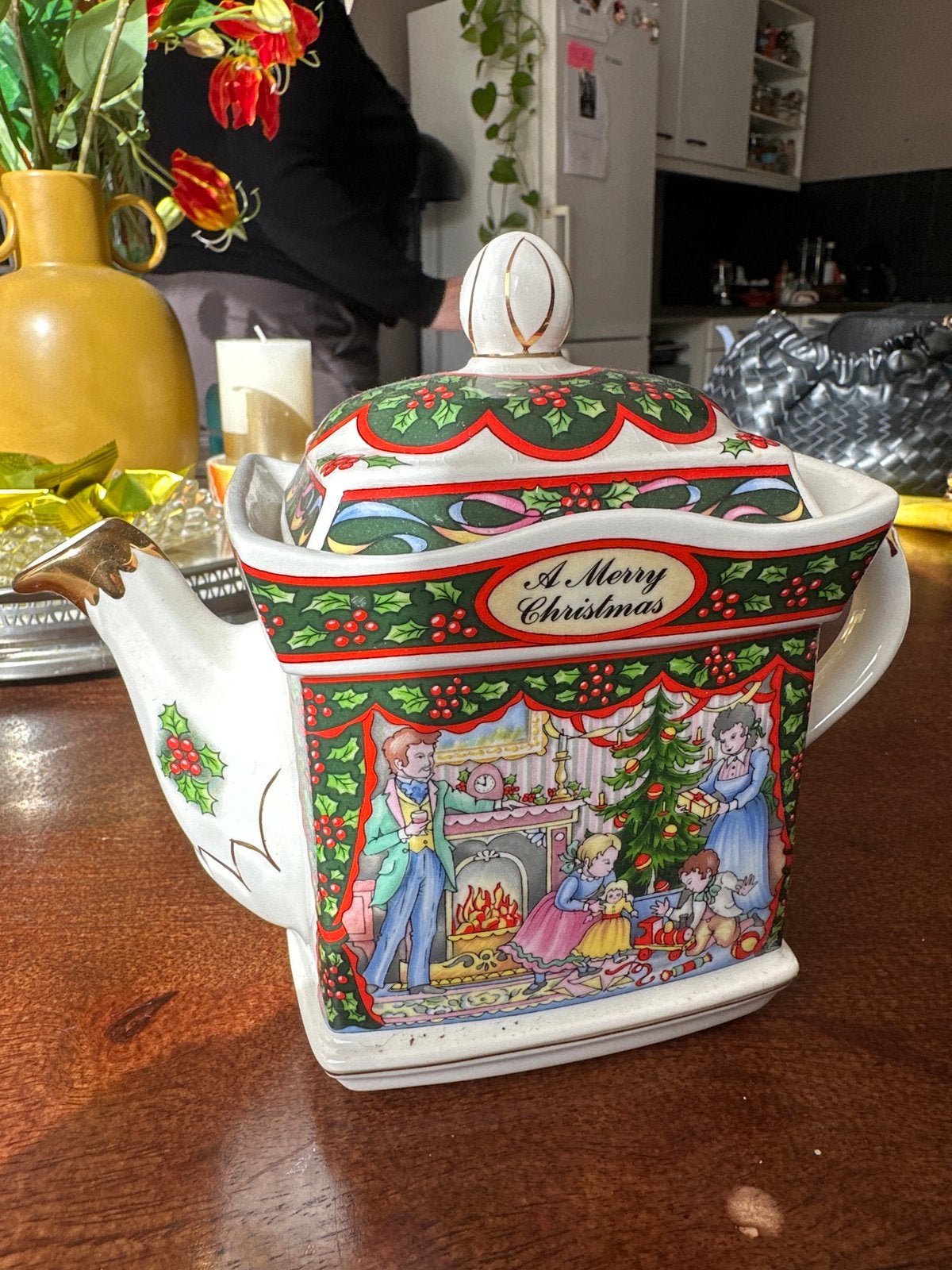 Vintage Sadler “Christmas Morning” theepot – Made in England, Ophalen of Verzenden