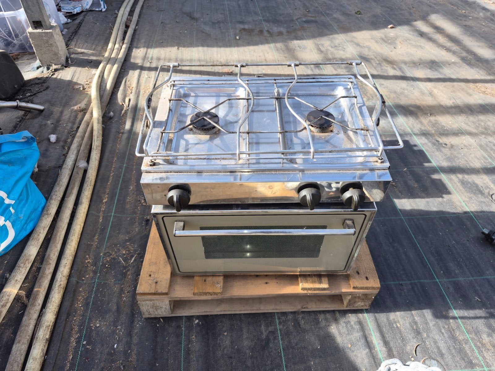 Techimpex 2-pits marine gasfornuis met oven, Gebruikt, Minder dan 85 cm, 3 kookzones of minder, Ophalen of Verzenden