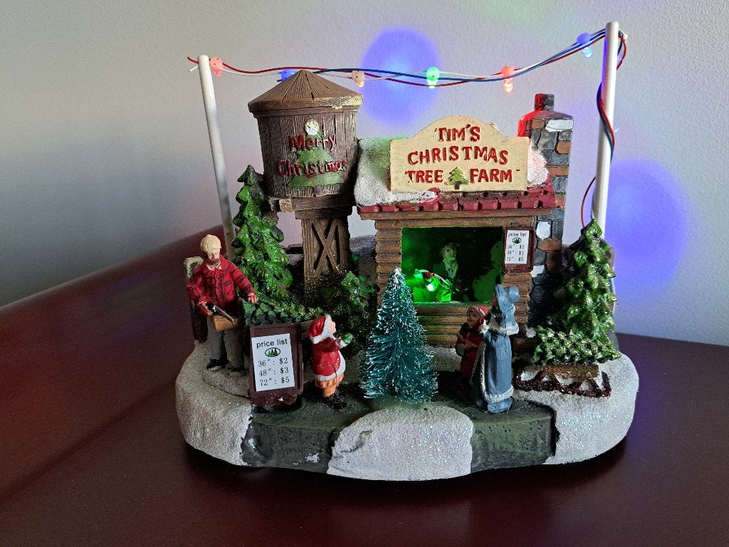 Nostalgisch kersttafereel met verlichting, Diversen, Kerst, Ophalen of Verzenden, Zo goed als nieuw